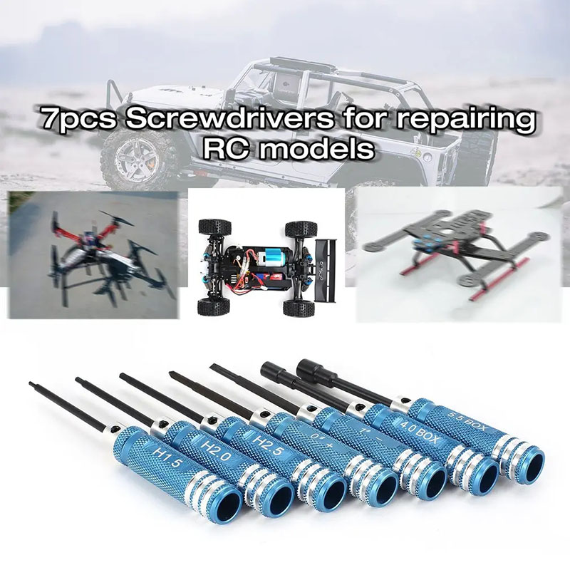 7Pcs 1.5 2.0 2.5mm RC Hex Driv - Rc Helicopter Tool Kit avis et prix