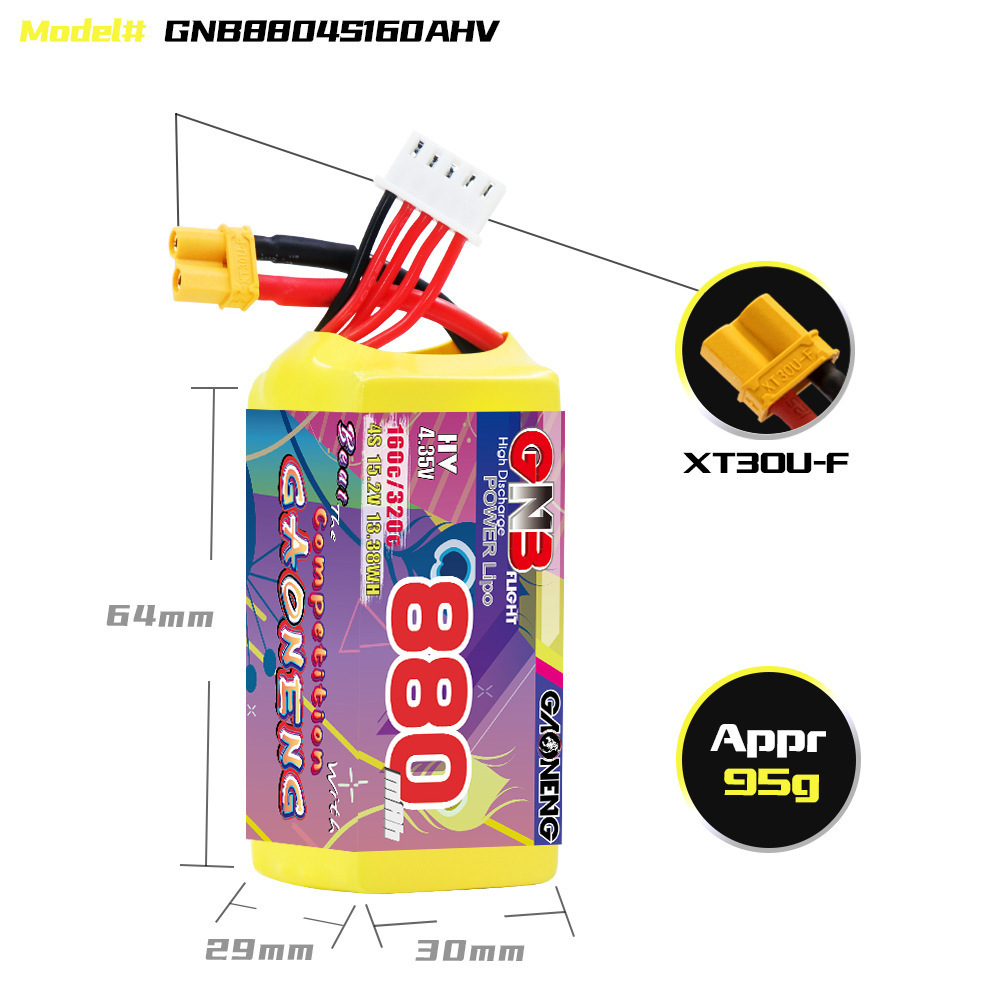 GNB 4S 880mAh 15.2V 160C/320C  - Rc Helicopter Battery avis et prix