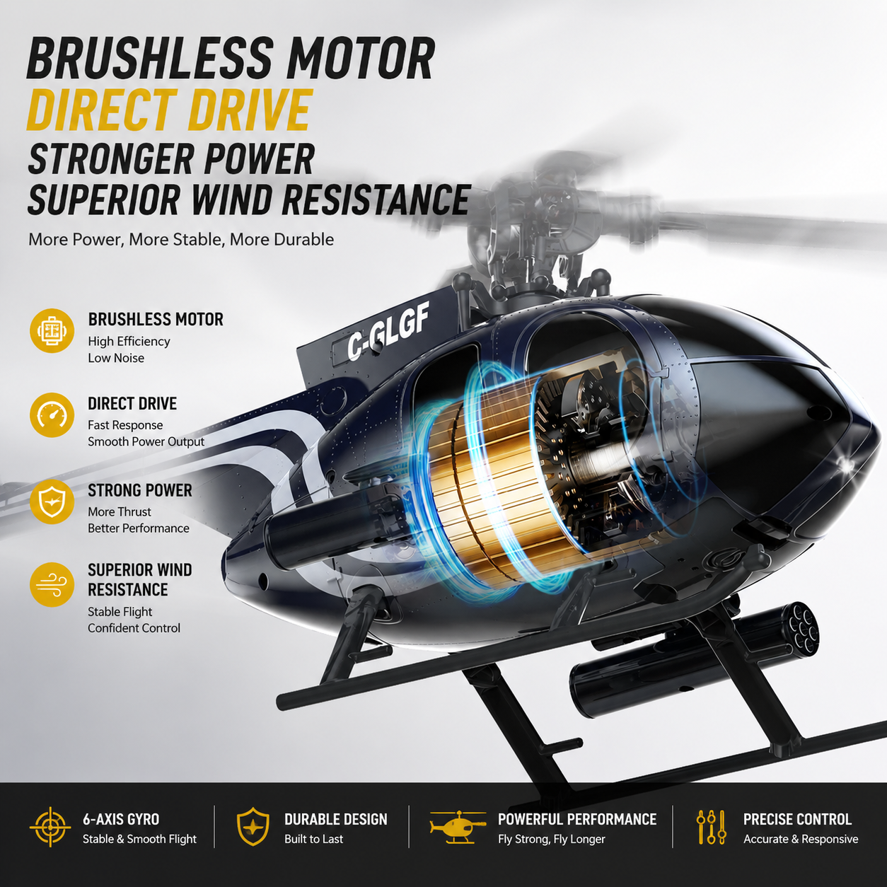 K300 6CH RC Helicopter Brushle - Rc Helicopter Gyro avis et prix