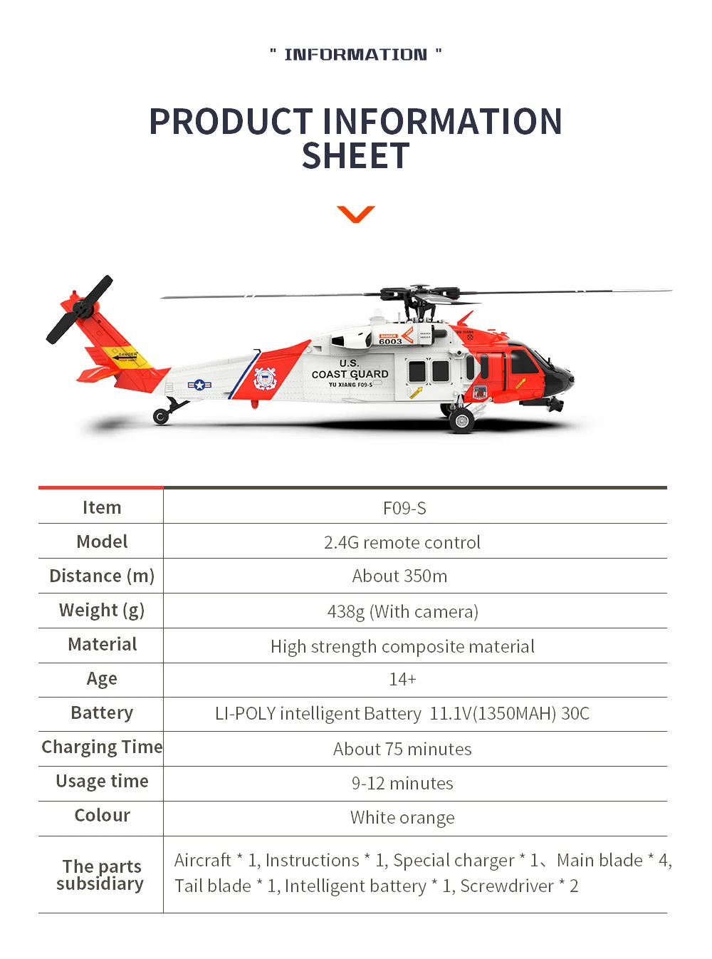 YU XIANG F09-S Battery 6CH  UH - Rc Helicopter Coaxial avis et prix