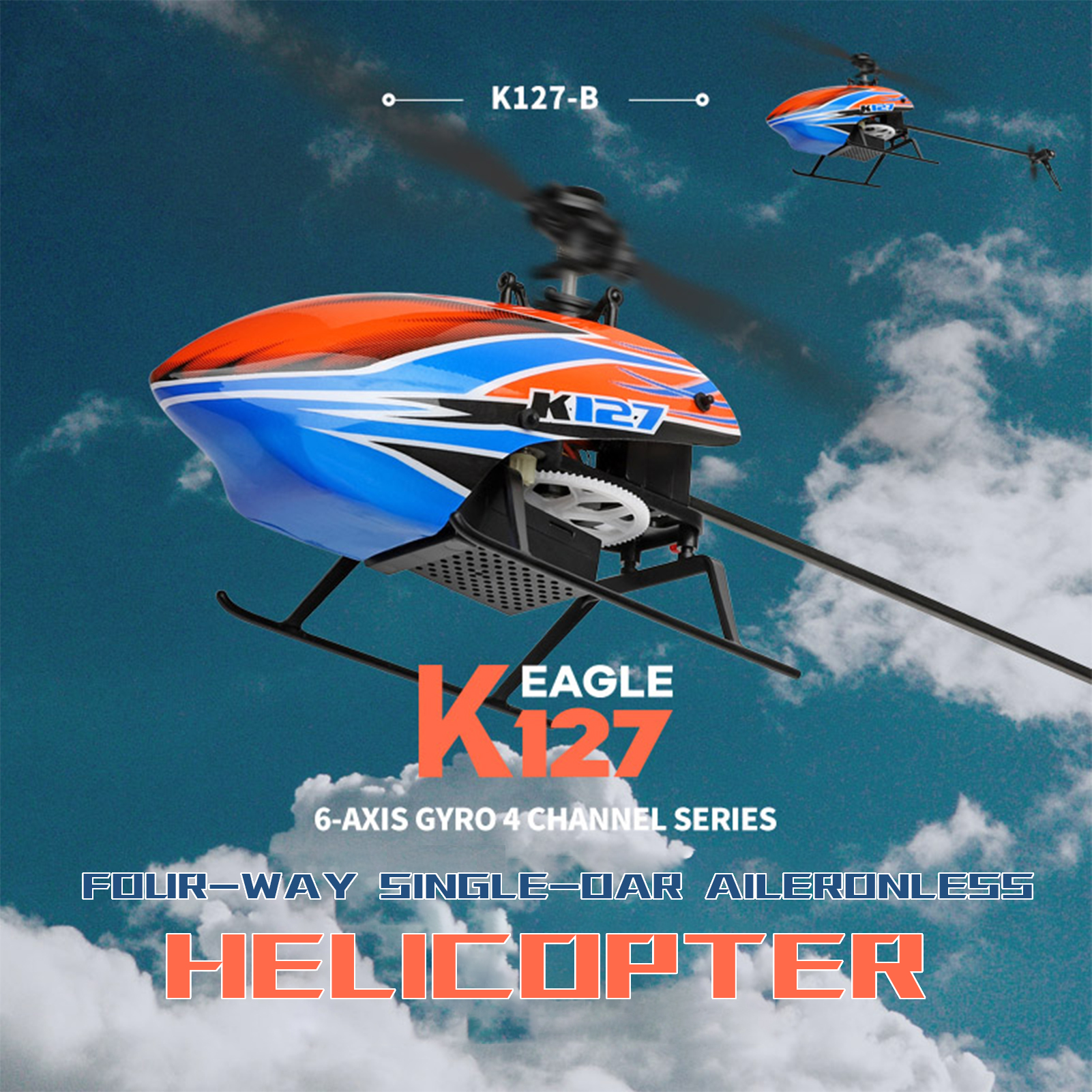 WLtoys XK K127 4CH 6-axis Gyro - Rc Helicopter Large avis et prix